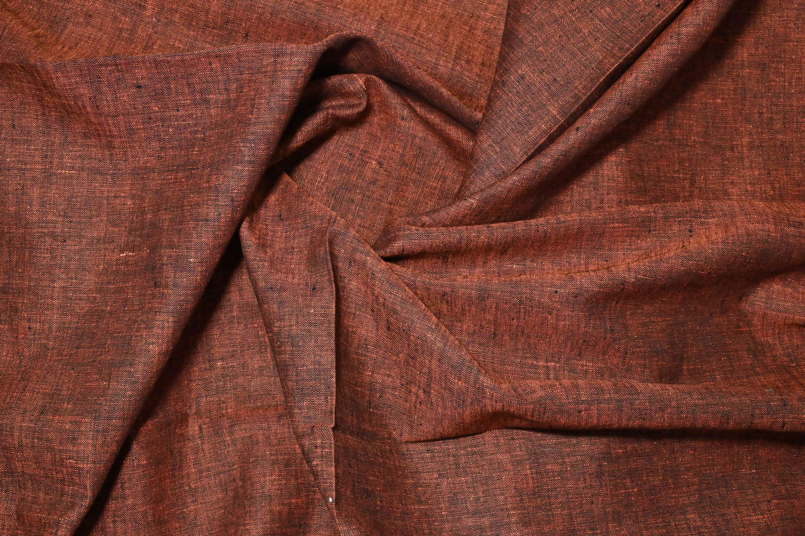 40 Lea Rust Brown Pure Linen Shirting
